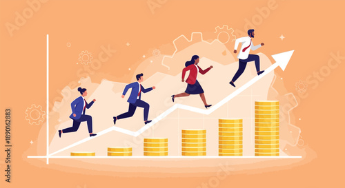 Business growth and financial success concept