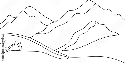 Simple Mountain Landscape View