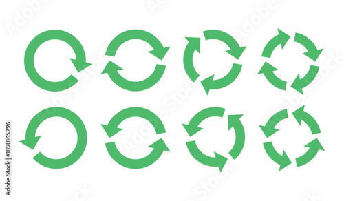 イラスト素材：サイクル図　サイクル矢印　緑　set of recycling icons. 	recyclable icon set.