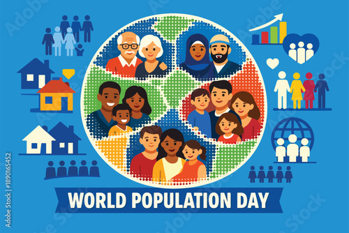 World Population Day People Family Demographics Global Awareness Design