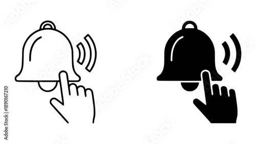 Iconic Bell Notifications with Minimalist Style and Positive Mood