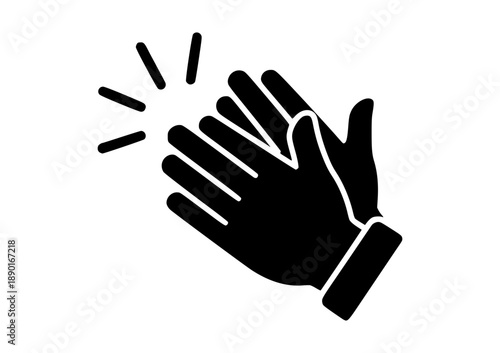 Clapping Hands Icon in Minimalist Style Conveying Energetic Mood