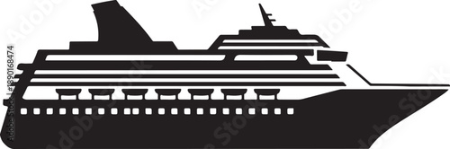 Luxury Cruise Ship Silhouette

Passenger Ocean Liner Icon

Modern Cruise Vessel Illustration