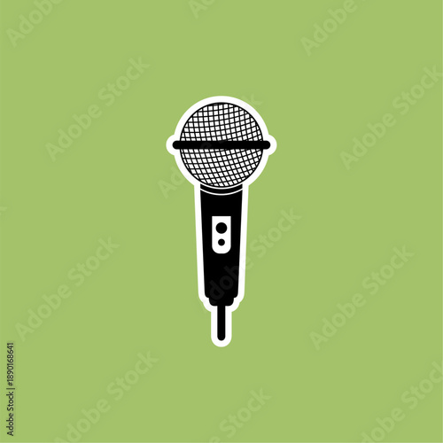 Microphone Icon on Green Background