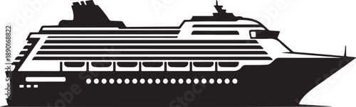 Luxury Cruise Ship Silhouette

Passenger Ocean Liner Icon

Modern Cruise Vessel Illustration