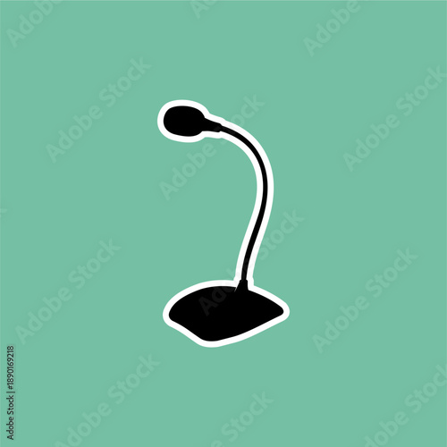 Desk Microphone Icon Silhouette