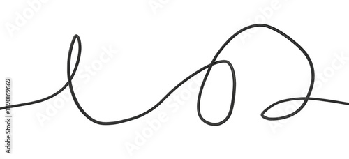 Wallpaper Mural Black electric wire cable isolated on a transparent background. Full depth of field. PNG. Torontodigital.ca