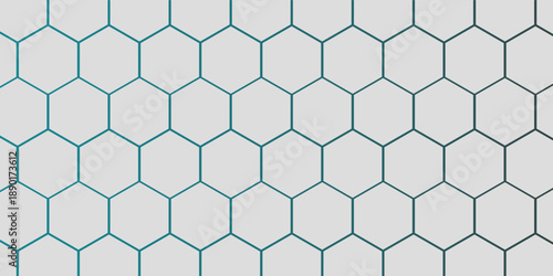 White 3d hexagonal technology vector abstract background. Blue bright energy flashes under hexagon in modern technology futuristic background vector illustration. White honeycomb texture grid.