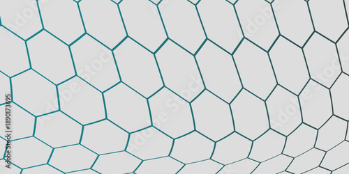 White 3d hexagonal technology vector abstract background. Blue bright energy flashes under hexagon in modern technology futuristic background vector illustration. White honeycomb texture grid.