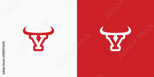 Letter Y Bull Horn Logo Design.