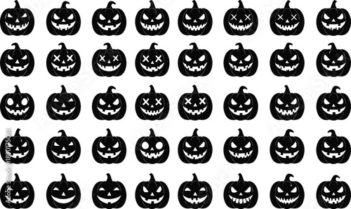 Halloween pumpkin silhouette vect