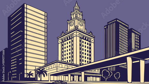 Miami skyline photo captures urban beauty in downtown florida, perfect for travel blogs, city guides, and miamithemed marketing materials.