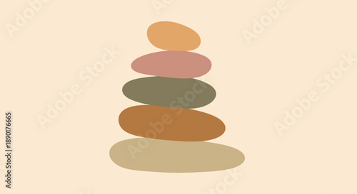 Stack of colorful stones in a harmonious balance.