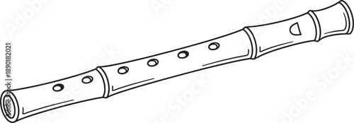 Simple line drawing of a recorder