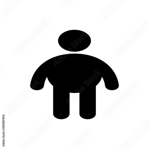 A simple black silhouette of a person on a white background