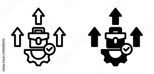 Business Productivity Collection Line & Mixed Style Icon 