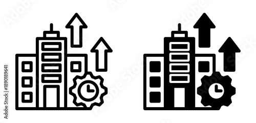 Office Productivity Collection Line & Mixed Style Icon 