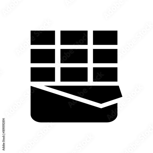 A minimalist vector graphic icon of an envelope with a grid pattern on top, representing email or message inbox