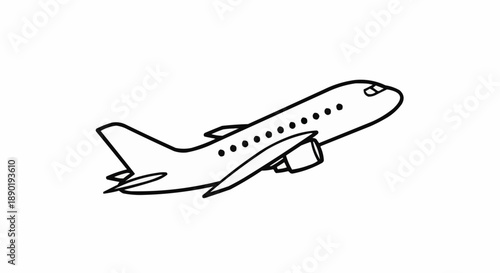 Modern airplane flying in clear skies with a sleek design and minimalist