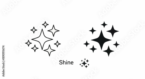 Shine vector graphics with sparkling star shapes and twinkling effects