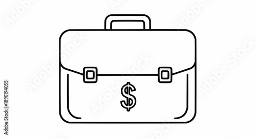 Business briefcase with dollar sign icon symbolizing finance