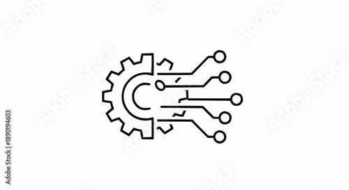 Gear with circuit board connections technology integration symbol