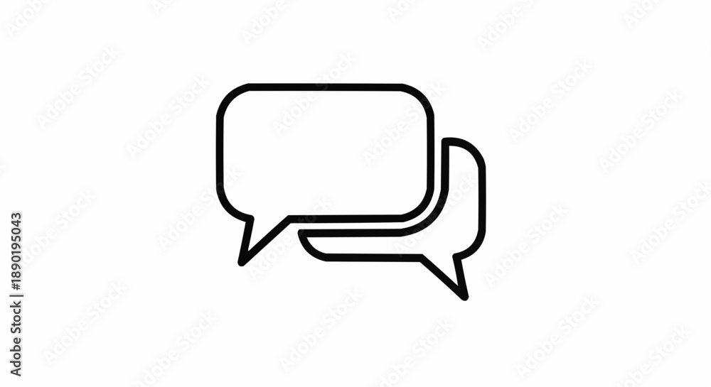 Fototapeta premium Simple black speech bubbles icon on white background communication concept