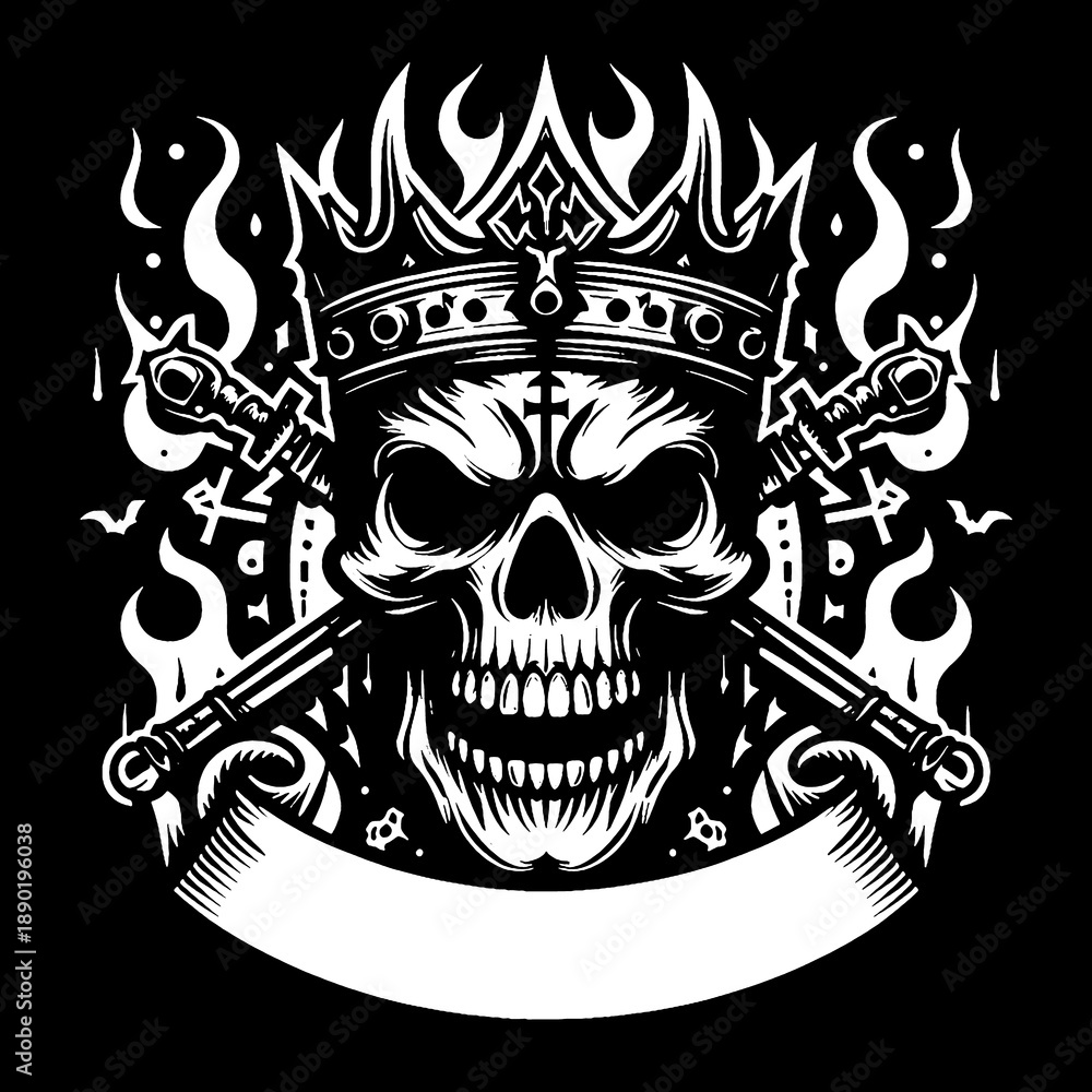 Fototapeta premium skull and crown
