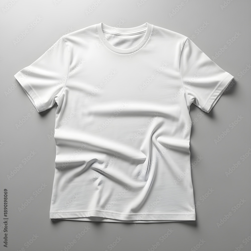 Fototapeta premium A crumpled white t shirt on a gray background