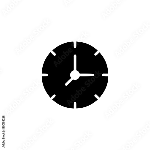 Minimal clock face icon showing simple time concept with clean form On white Background Vector illustration