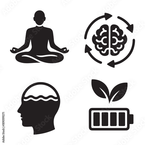 Mental reset peaceful routine silhouette for daily calm