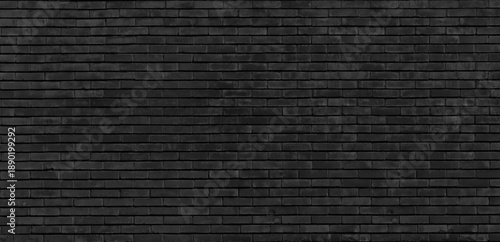 Schilderij op canvas Black brick wall background in high resolution