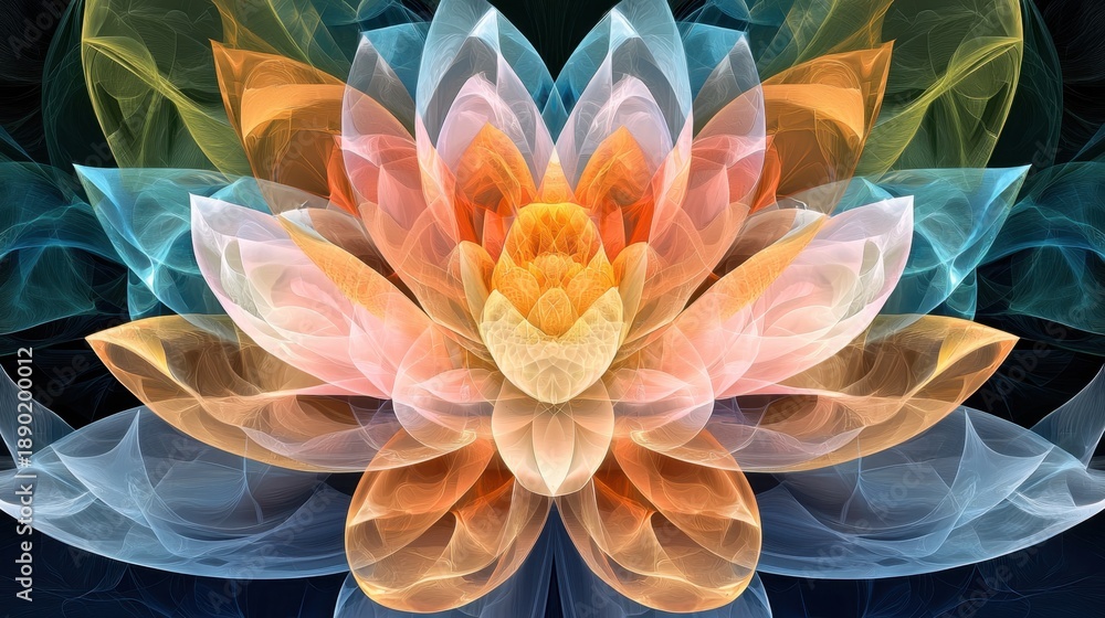 Obraz premium Abstract Floral Design with Colorful Fractal Petals and Patterns