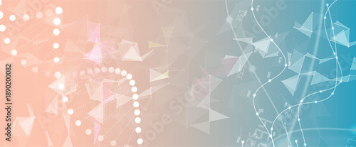 Futuristic molecule helix spiral, DNA strands, connected neural web