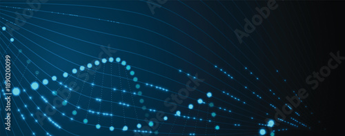 Futuristic molecule helix spiral, DNA strands, connected neural web