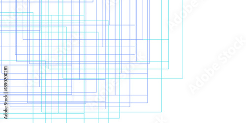 Architecture building construction structure pattern. Modern Abstract white background design with blue transparent material and squares shapes. geometric seamless lines business texture. 