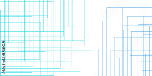 Architecture building construction structure pattern. Modern Abstract white background design with blue transparent material and squares shapes. geometric seamless lines business texture. 