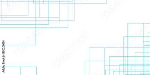 Architecture building construction structure pattern. Modern Abstract white background design with blue transparent material and squares shapes. geometric seamless lines business texture. 