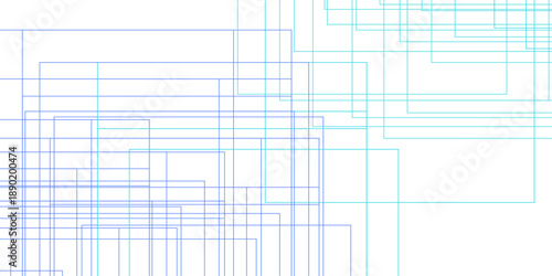 Architecture building construction structure pattern. Modern Abstract white background design with blue transparent material and squares shapes. geometric seamless lines business texture. 