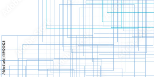 Architecture building construction structure pattern. Modern Abstract white background design with blue transparent material and squares shapes. geometric seamless lines business texture. 