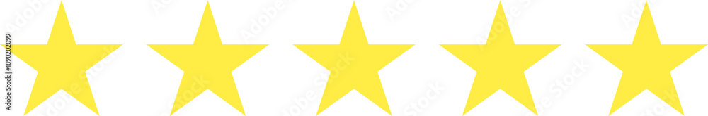 Obraz premium Five star rating icon, customer review, flat design