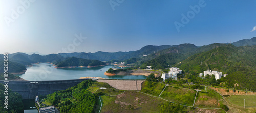 Εκτύπωση καμβά Aerial photography of Minghu Hotel Energy Storage Hydropower Plant in Xiangtoush