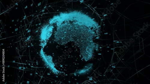Dynamic global network visualization with data points and connections 