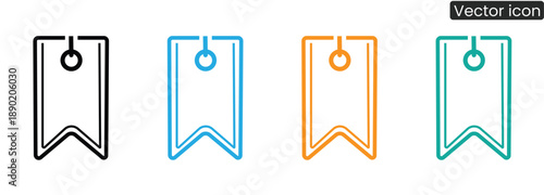 Vibrant bookmark icons in four colors on a clean white background for web and mobile design