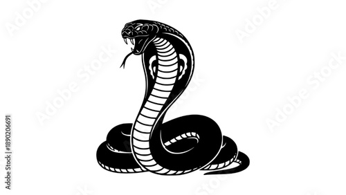 King Cobra Snake Silhouette Vector Art