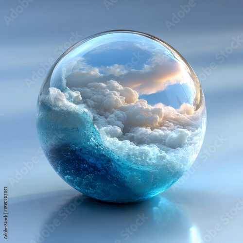 Wallpaper Mural Transparent glass sphere with internal fog gradient, clarity versus uncertainty concept Torontodigital.ca