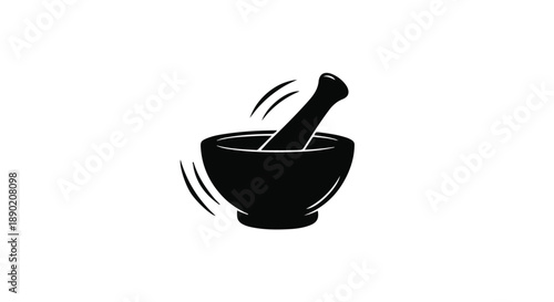 Traditional Culinary Tool Mortar and Pestle for Grinding and Mixing Ingredients