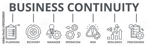 Business continuity plan banner web icon vector illustration concept