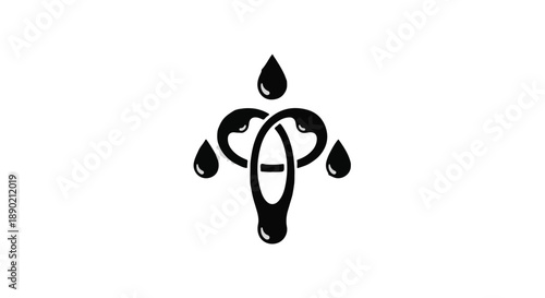 Stylized Fluid Droplet Emblem with Intertwined Abstract Knot Design Illustrating Culinary Flow and Blending Dynamics