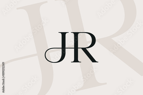 JR or RJ letter logo icon design. Classic style luxury initials monogram.